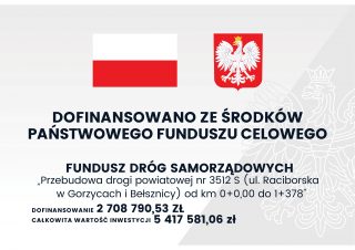 Przebudowa drogi powiatowej nr 3512S ( ul. Raciborska w Gorzycach i Bełsznicy) od km 0+0,00 do 1+378 
